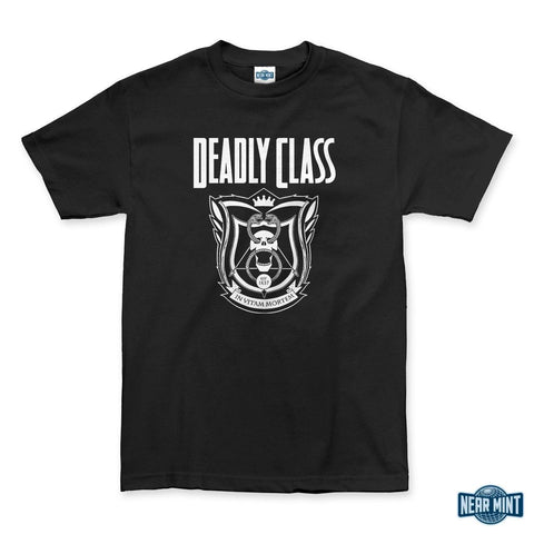 Buy Now – Deadly Class "School Seal" Shirt – Comic & Gamer Merch – Near Mint